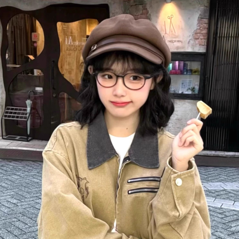 日系复古简约经典贝雷帽子女早秋大脸显脸小八角帽蓓蕾报童帽子|undefined