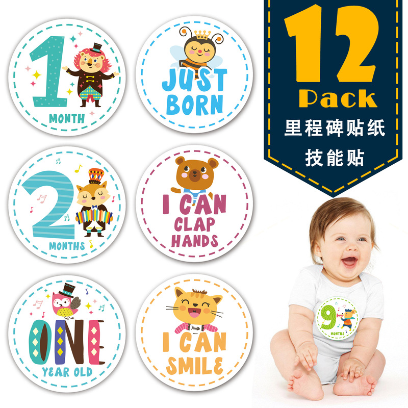Month sticker card cross-border Amazon foreign trade newborn baby milestone blanket photo month blanket pregnant women