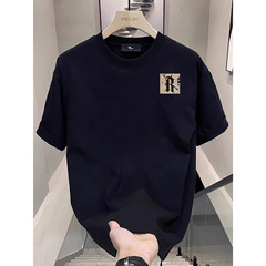 High-end new pure cotton short-sleeved t-shirt for men and women, summer American-style round neck printed half-sleeve top