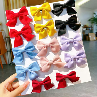 Children's Cartoon Bow Hairpin Cute Little Princess Headwear Bangs Side Clip Girls' Hairpin Hair Accessories for Women