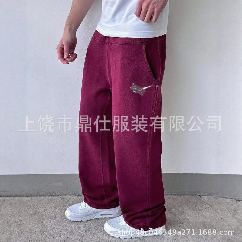 Couple's Wide-Leg Casual Sweatpants with Soft Embroidery Hooks, Soft Skin-Friendly Warm Fabric, Simple Design, Height-Enhancing and Slimming Pants