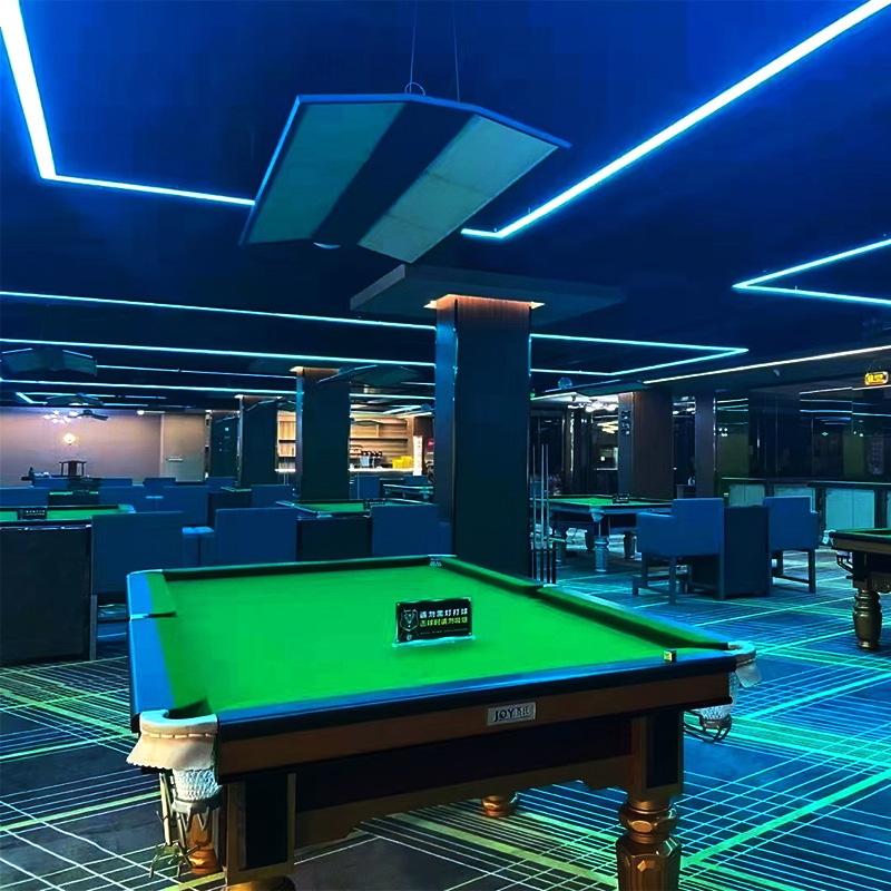 Luz ambiental para billar, lámpara colgante para billar, sala de billar, gimnasio, sala de baile, salón de billar, luz lineal personalizable