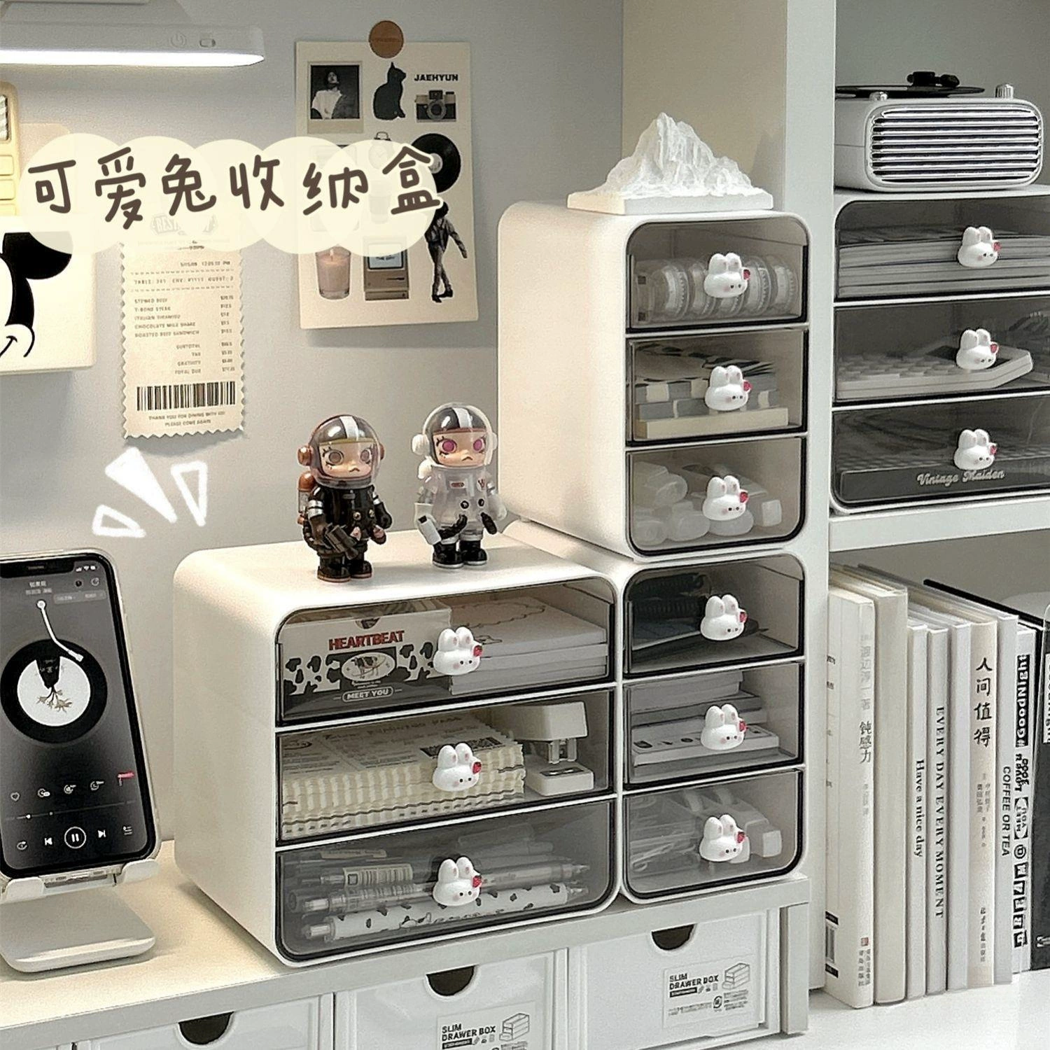 Настольный ящик-органайзер, коробка для хранения косметики на столе, маленькая подставка для хранения мелочей для студентов