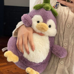 Creative Cute Eggplant Penguin Doll Plush Toy Doll Girl's Bed Sleeping Pillow Birthday Gift