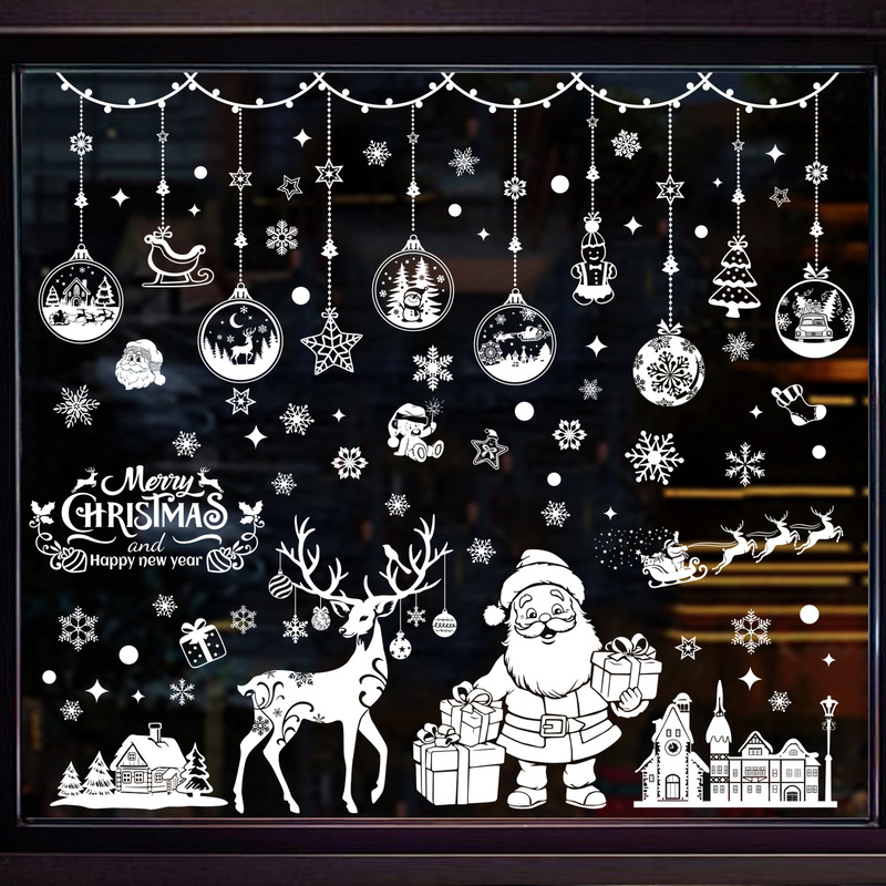 2026 Cross-Border Amazon Christmas Window Stickers for Shop and Mall Windows, Double-Sided Viewable Holiday Decoration Wall Stickers 2026 Cross-Border Amazon Christmas Window Stickers for Shop and Mall Windows, Double-Sided Viewable Holiday Decoration Wall Stickers