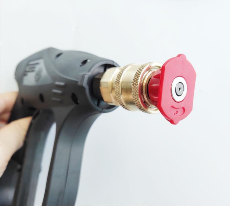 1/4 高压清洗水枪纯铜芯 洗车水枪M22快插活接家用高压短枪