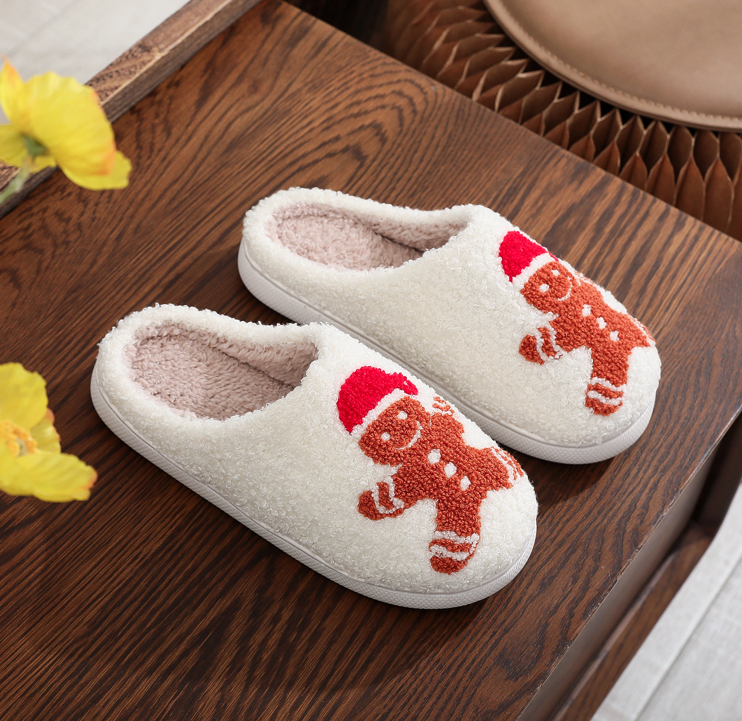 Scarpe da casa da donna in pile, morbide, aperte, estive, leggere, calde, traspiranti, in memory foam_voghion.com