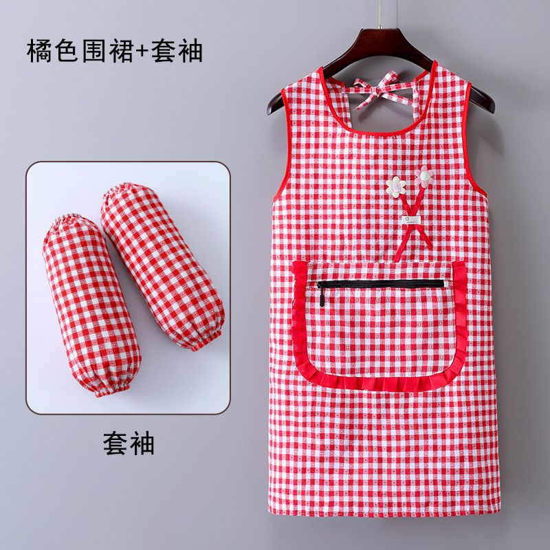 입체적인 꽃지퍼 포켓 조끼 [레드+소매]