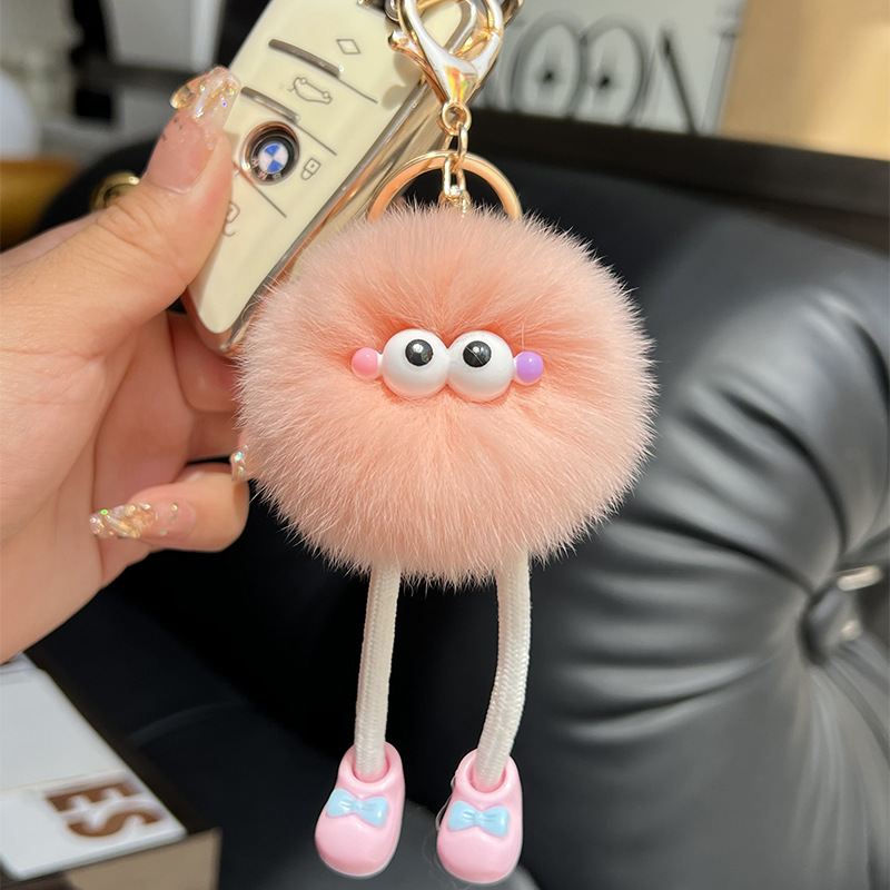 かわいい模造レッキスウサギの長い脚小さなブリケット車のキーホルダーペンダントぬいぐるみバッグペンダントギフト人形人形|undefined