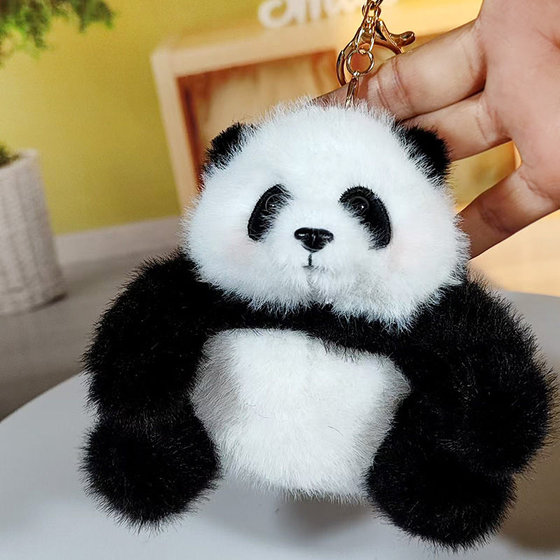 新パンダ小物飾り花柄ぬいぐるみ人形バックパック飾り車キーホルダー成都基地同型卸売
