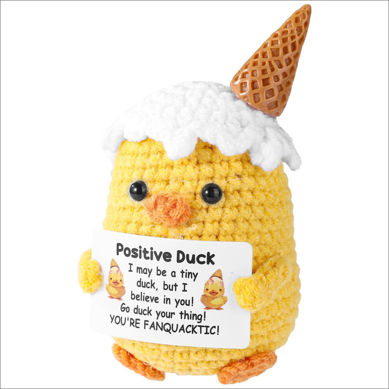 新品跨境亚马逊热销 Crochet Positive ice cream 毛线玩偶励志卡|undefined