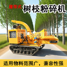 履带式移动树枝粉碎机木头枝条竹子多功能碎枝机流动式树枝打碎机