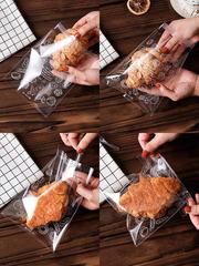 Bread packaging bag ziplock bag toast baking self-adhesive transparent sandwich cake snack packaging small steamed bun bag