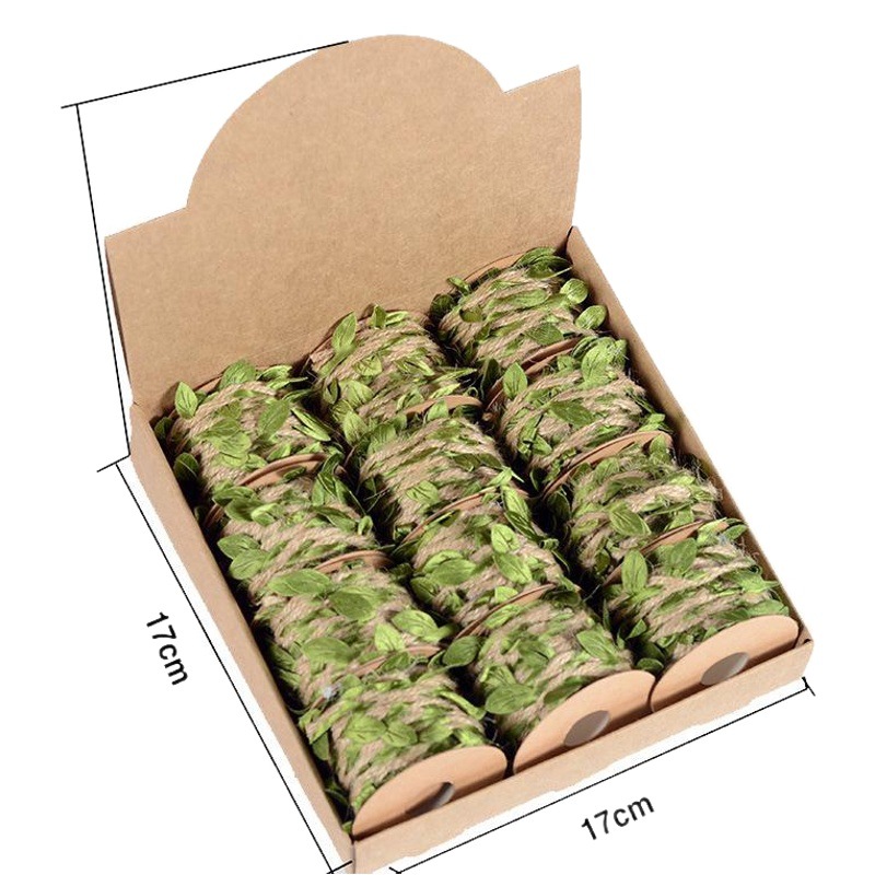 Venta directa de fábrica 5mm simulación hojas cuerda de cáñamo encerado ratán cinta decorativa cuerda DIY artesanía cuerda de cáñamo