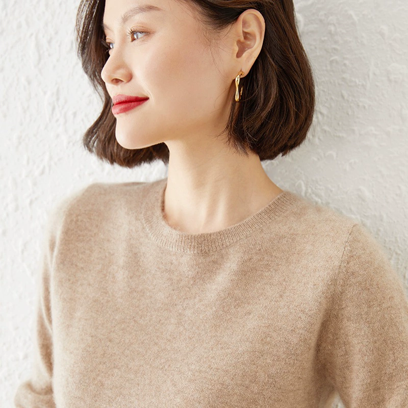 2023 осень-зима Новый свитер с круглым вырезом Женский пуловер вязаный нижний свитер с длинным рукавом внутри однотонный топ оптом