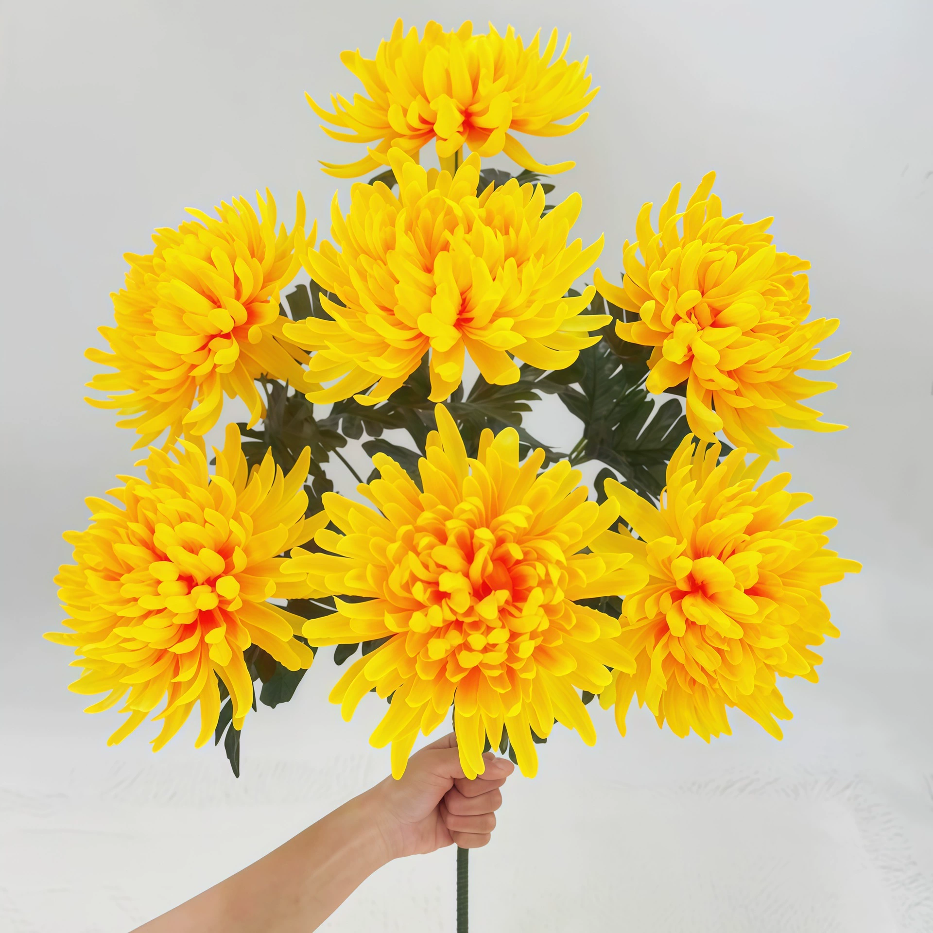 Simulation flower seven high stalk big happy chrysanthemum simulation chrysanthemum Qingming bouquet fake flowers factory wholesale finished flowers