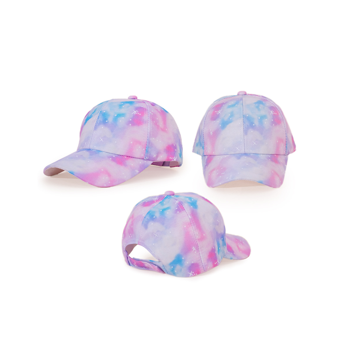 Spring And Summer New Children's Peaked Cap Tie-dye Pattern Wide Brim Shade display picture 1
