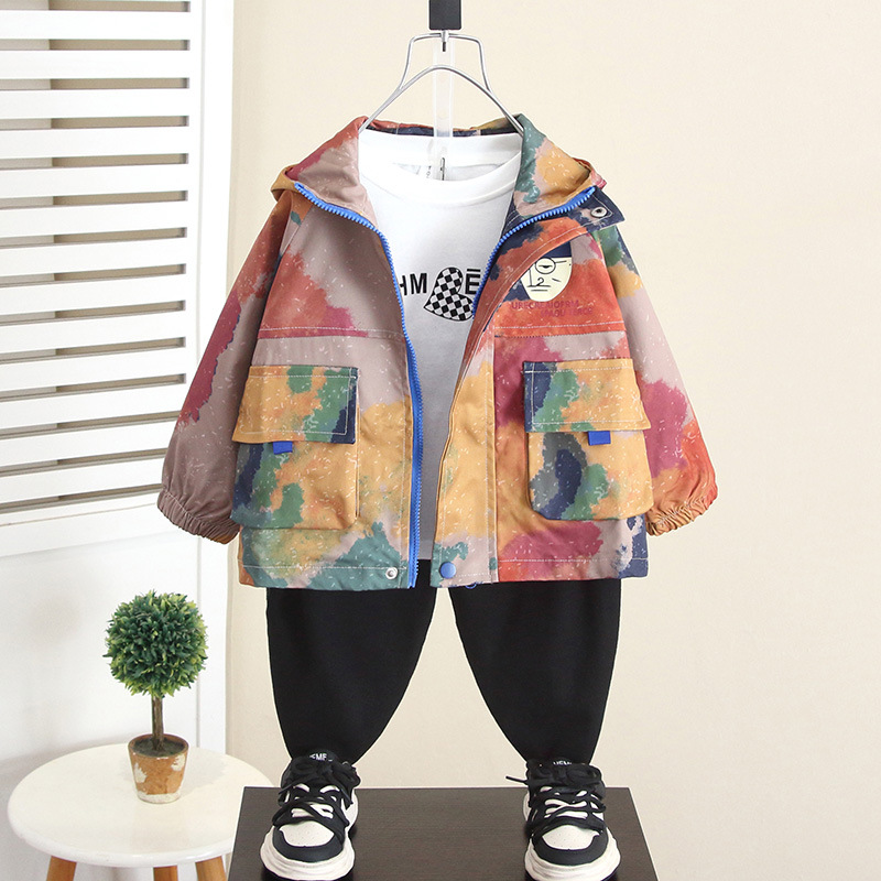 6375 Chaqueta coreana de primavera y otoño para niños 2025 nueva chaqueta de otoño para bebés chaqueta de estilo coreano para niños