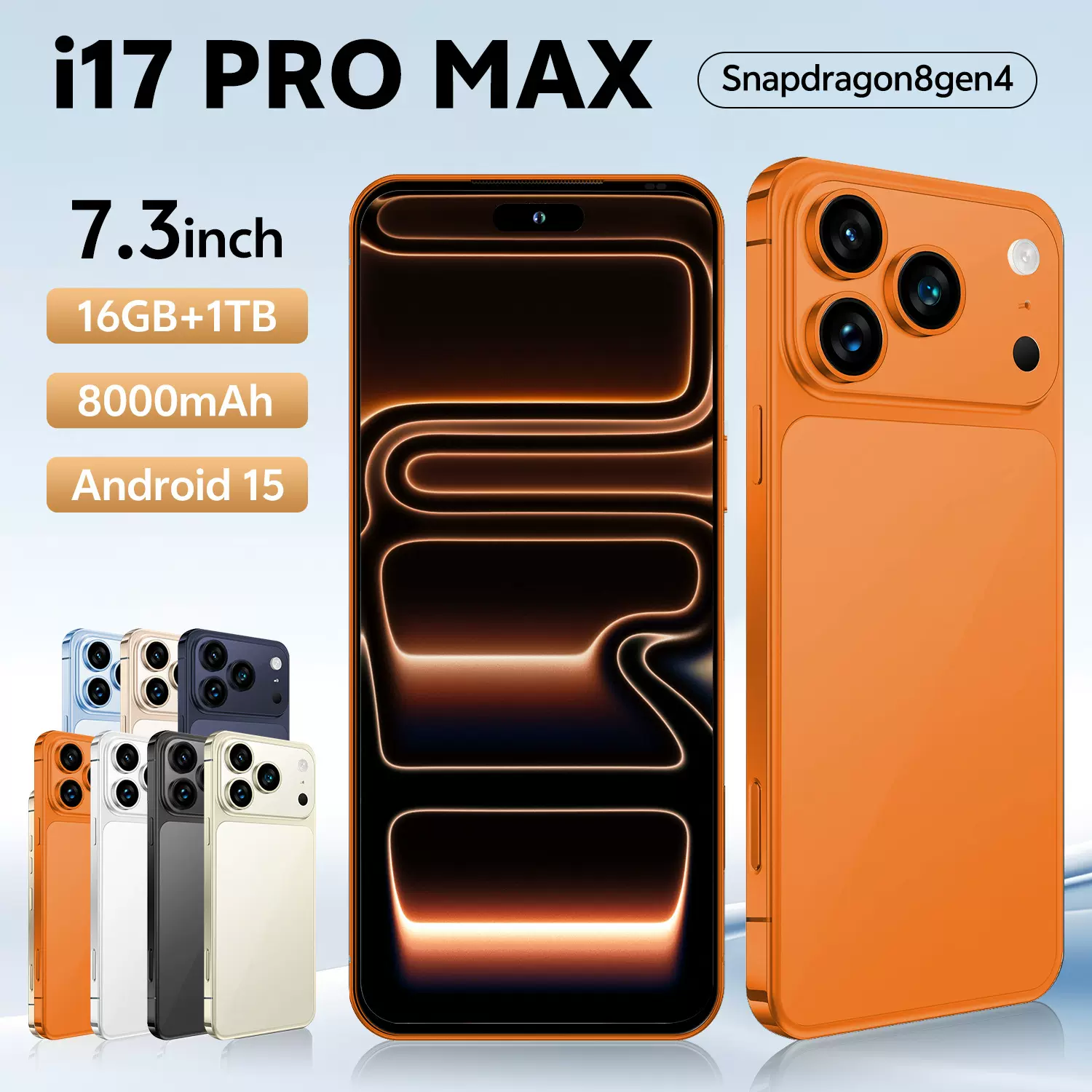 跨境热销款i17 ProMax安卓16+1T智能手机7.3英寸大屏手机源头厂家