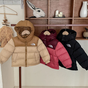 2025 Children's Korean Style Hooded Children's Cotton Clothes Thickened Medium and Large Children's Short Children's Clothes Cotton Jackets Autumn and Winter Warm Jackets