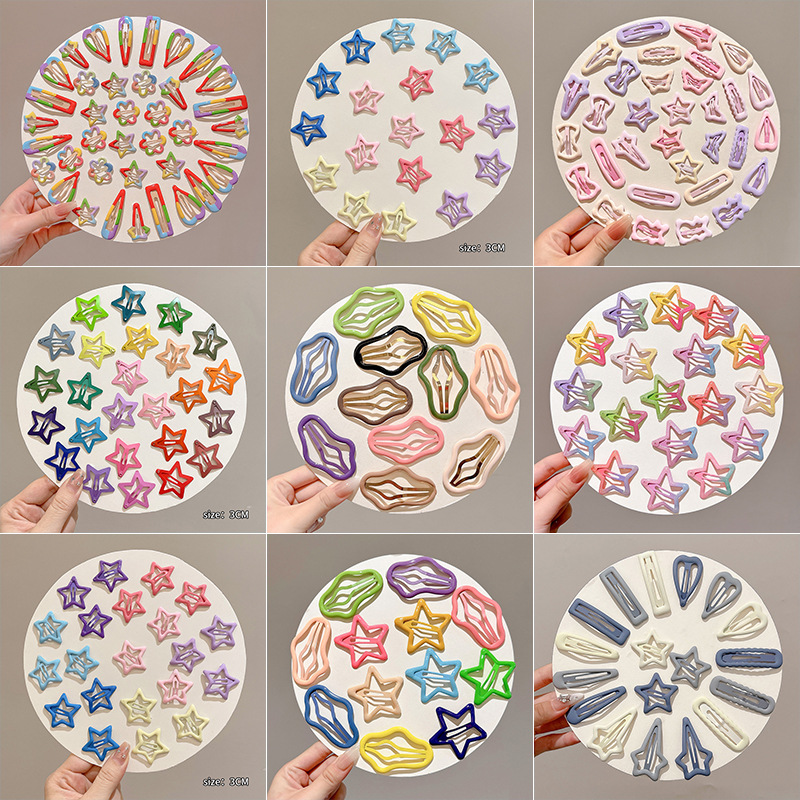 Dopamina linda estrella de color para niños horquilla bb clip tocado frente cabello roto flequillo lateral horquilla al por mayor