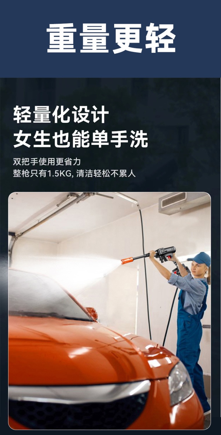 New German Brushless Car Washing Machine, Pressure Water Gun, Lithium Battery, Car Cleaning Spray, Vegetable Watering Spray