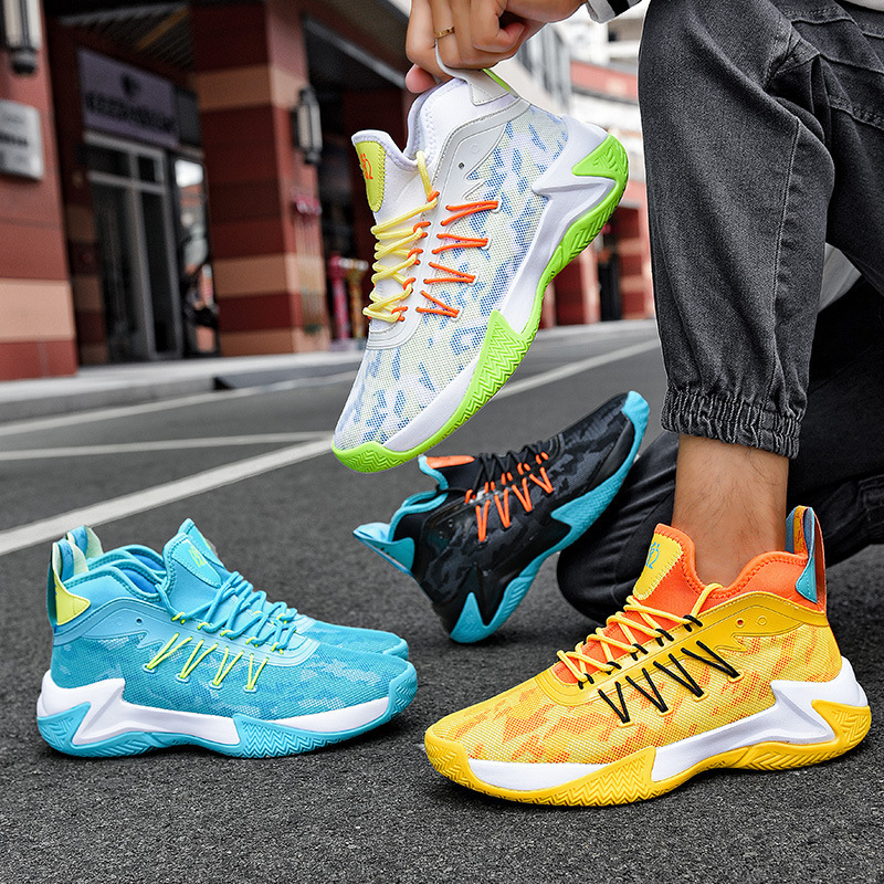 Feiwei Basketball Shoes Men's Summer Mesh Breathable Student Running Shoes Soft-Soled Shoes Sneakers Low-Top Non-Slip Sports Shoes