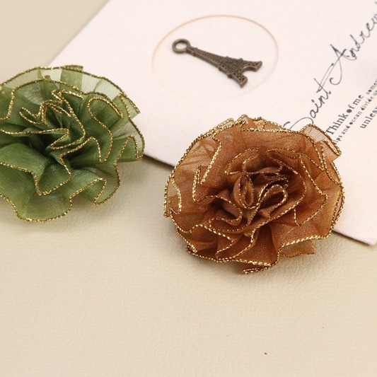 DIY handmade ribbon flower cloth chiffon flower decorative flower F…