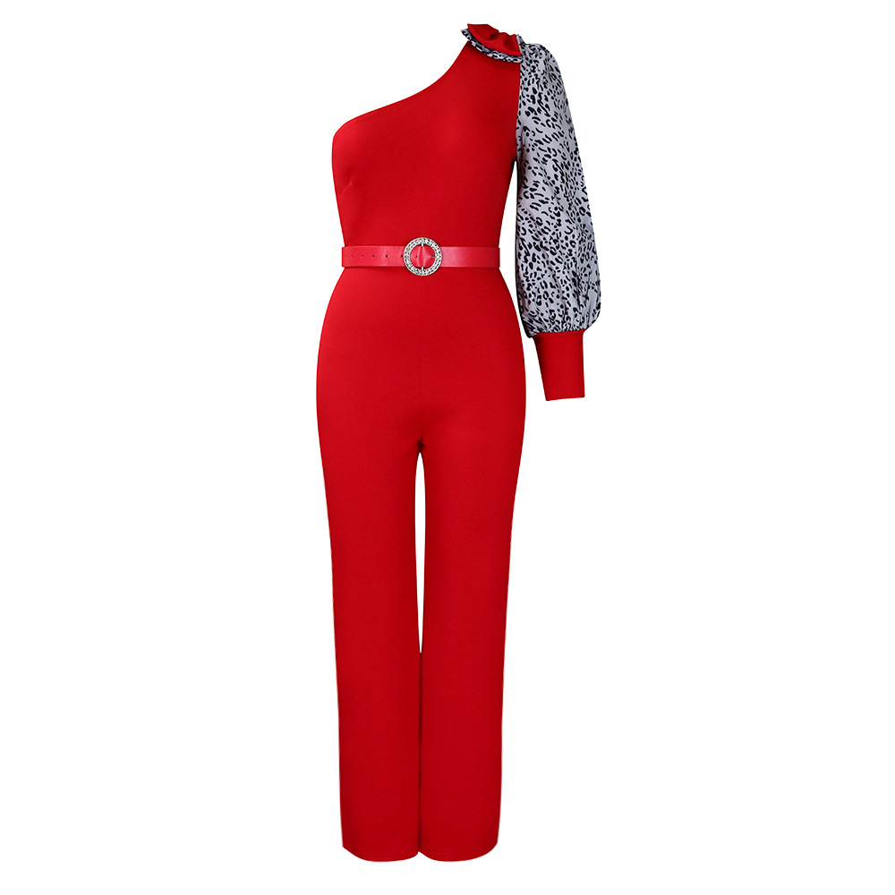 Women's Jumpsuits Rompers One Shoulder High Waist Wide Leg Elegant_voghion.com