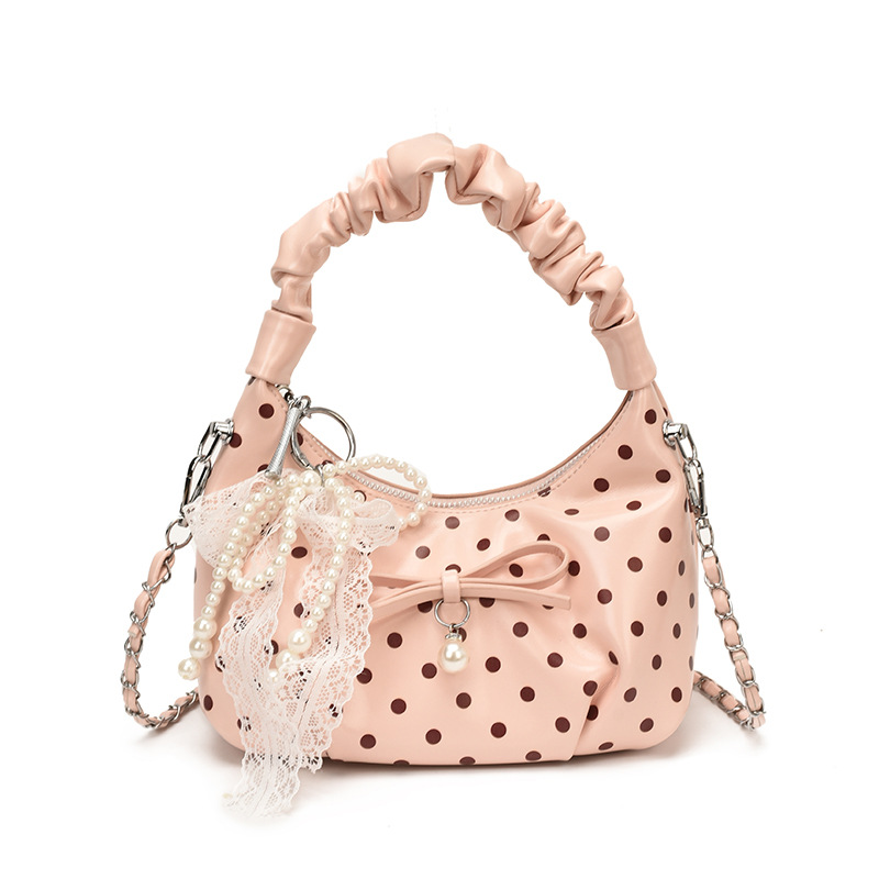 Coreana estilo extranjero suave bolso plegable mujer verano 2026 nueva moda diaria cadena mochila de hombro