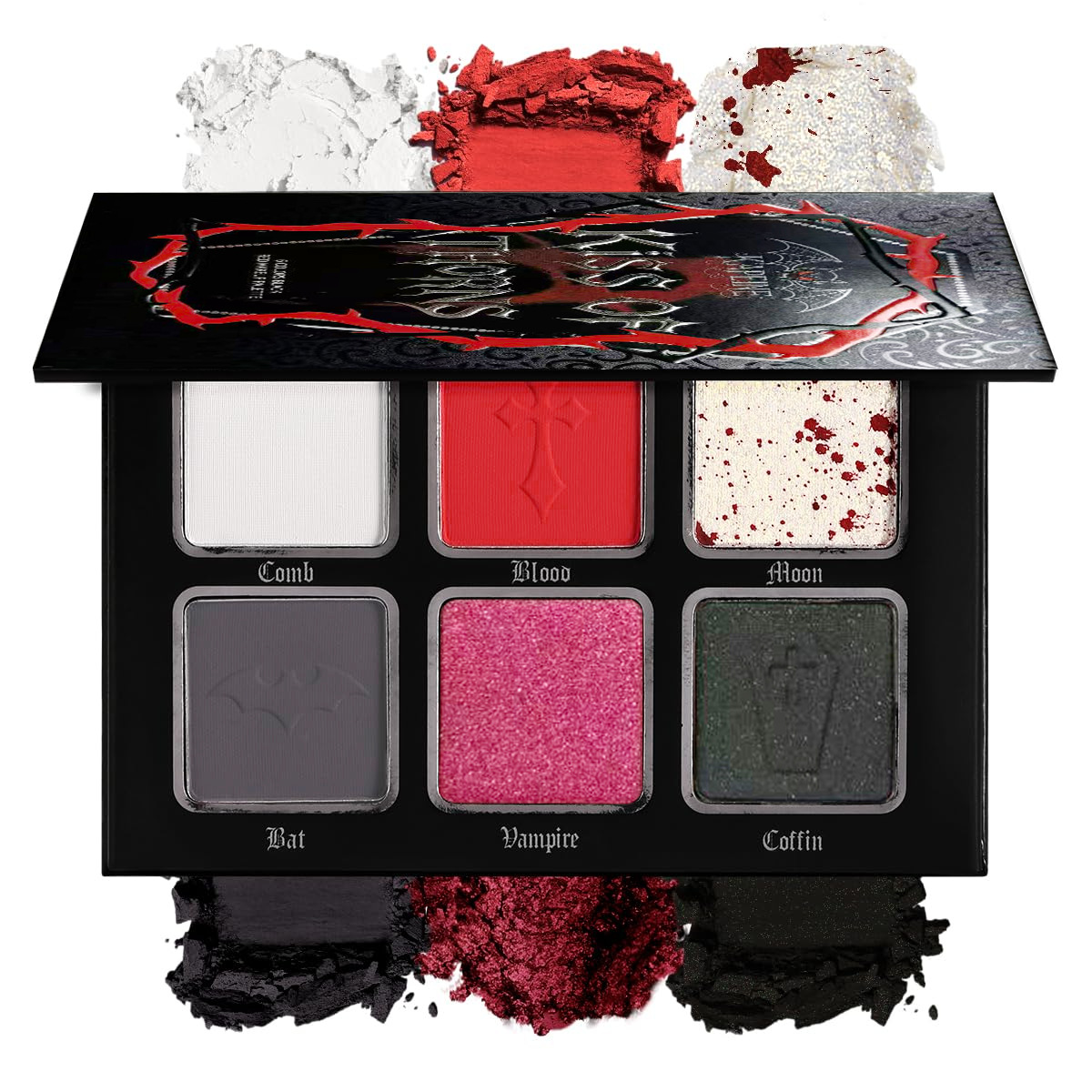 Cross-border K'APEINE Six-Color Midnight Cream Red Eyeshadow Palette, Matte and Shimmer, Long-Lasting, Easy to Apply, Six-Color Eyeshadow Palette