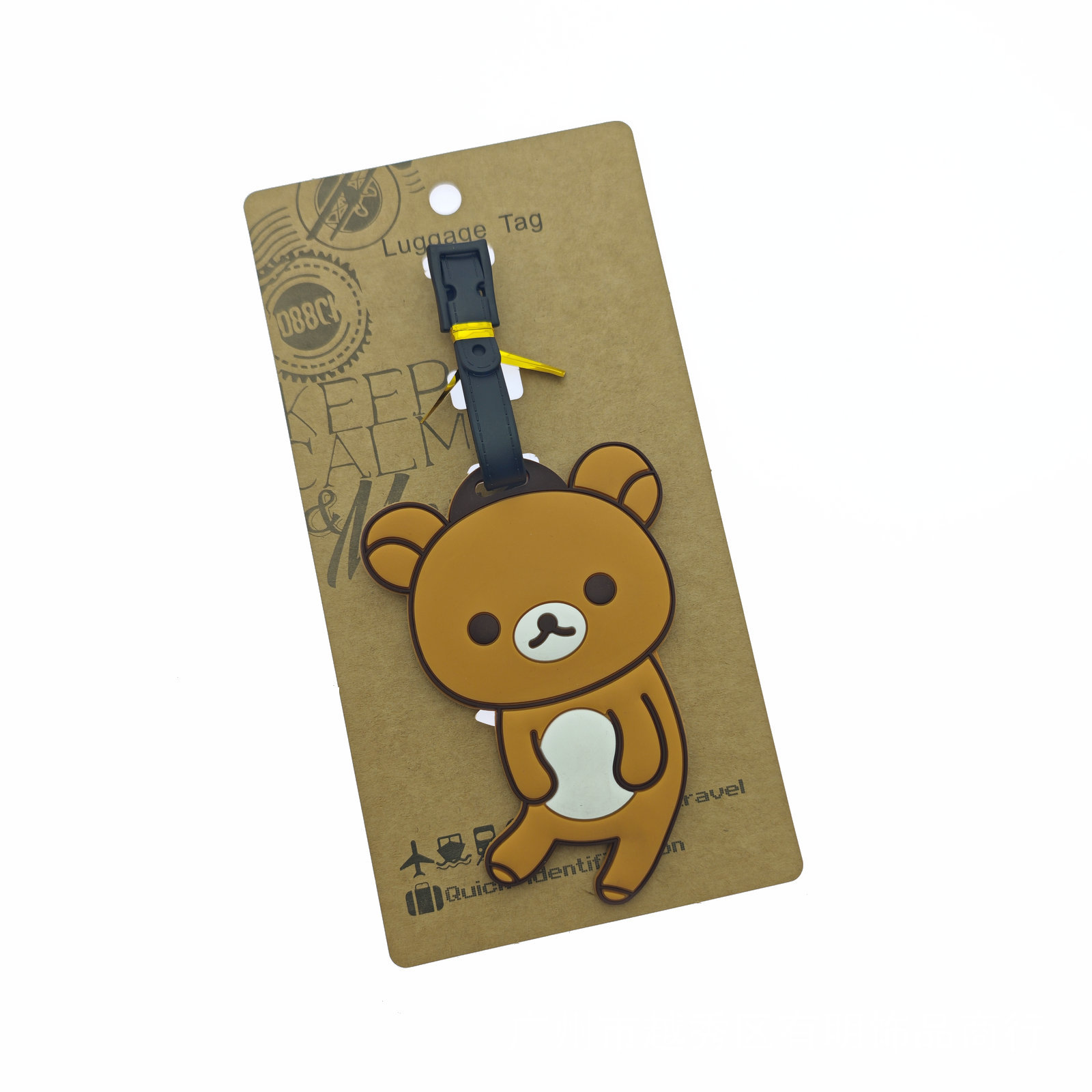 Creativo lindo oso negro y blanco fácil oso tarjeta de embarque de silicona maleta de viaje colgante de remolque tarjeta