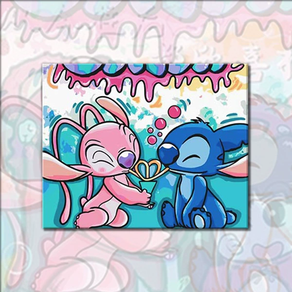 Stitch drinking a drink