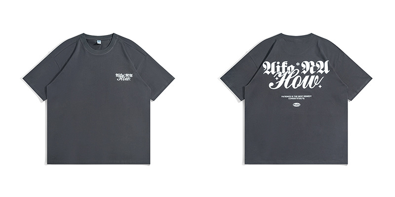 Camiseta masculina de marca de moda americana, manga curta, solta, tamanho grande, 220g, camisa de casal de hip hop de rua_voghion.com