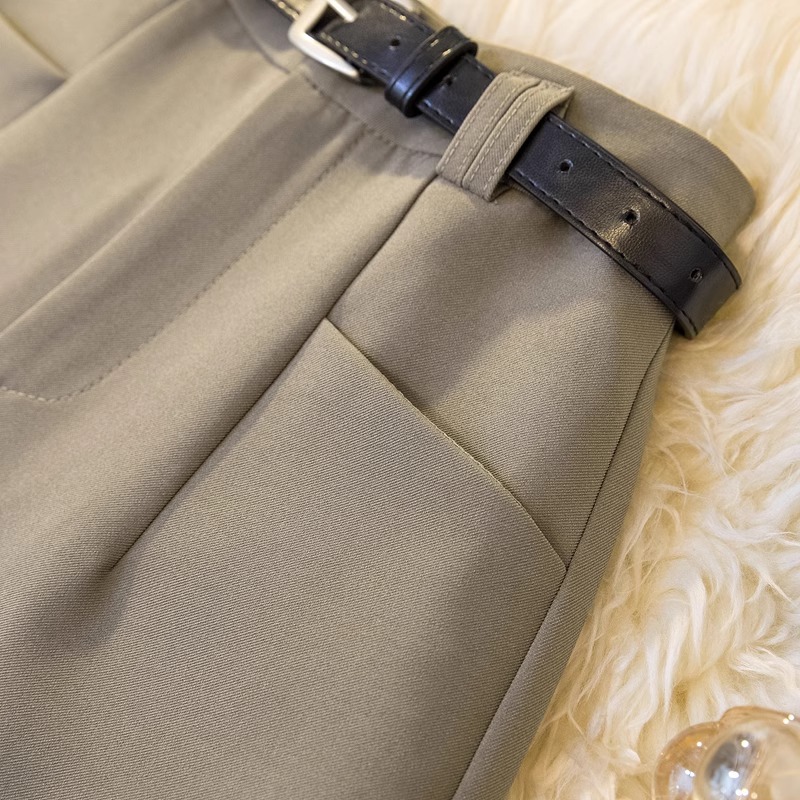 Quần short vest nữ cạp cao dáng chữ A ống rộng size lớn — Màu đen (thắt lưng miễn phí) chi tiết 12