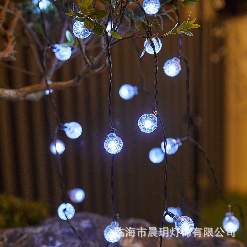 2024 nueva burbuja solar transfronteriza lámpara de lámpara jardín exterior camping lámpara de decoración bola de cristal LED lámpara de color