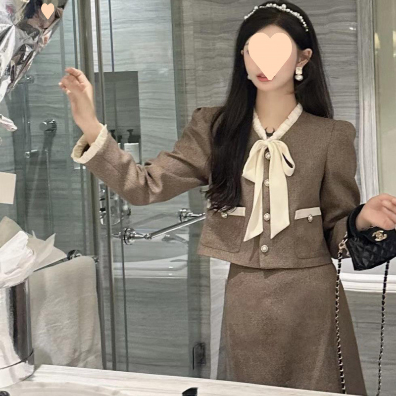 法式小香风套装裙女千金风高级感气质名媛半身裙二件套2025秋新款|undefined