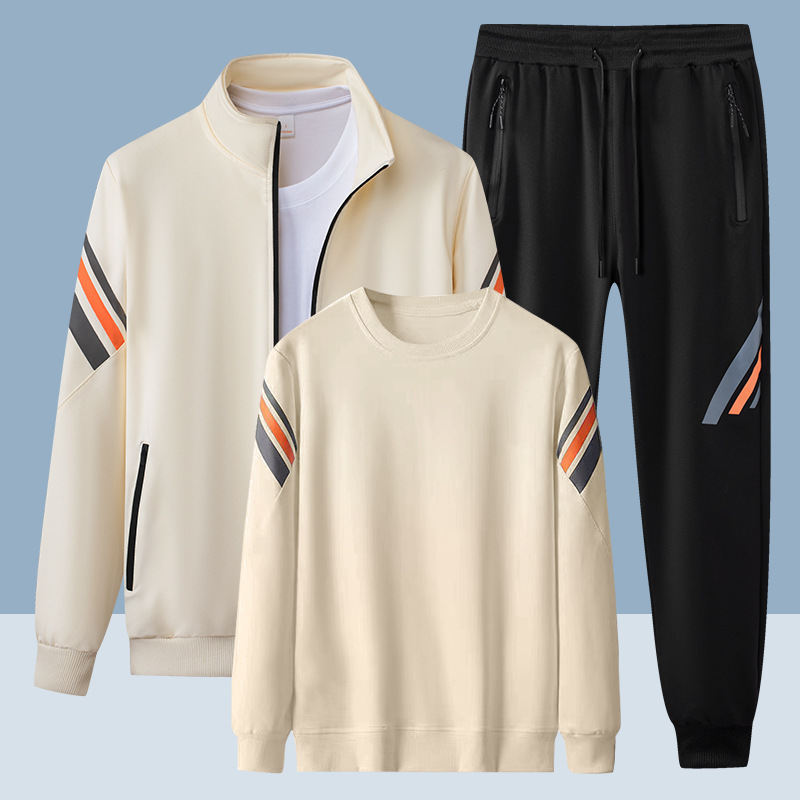 Otoño y invierno pareja de tres piezas juego de carreras deportivas casuales camisetas cardiganes chaqueta universal para hombres y mujeres
