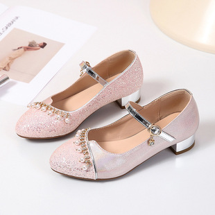 Girls' Princess Shoes Spring and Autumn Children's Single Shoes Middle and Big Children's Students Performance Stage Host Children's Shoes Show Princess Shoes