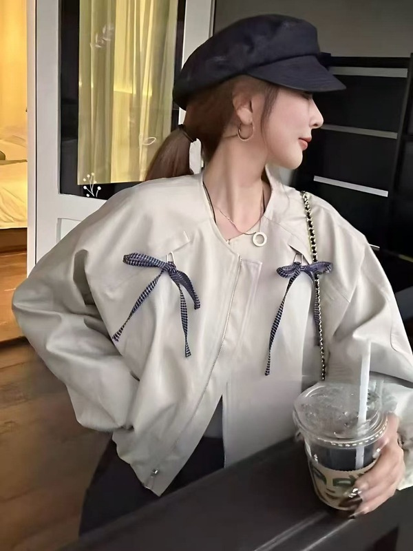 欧洲站设计感立体蝴蝶结棒球服外套女2025秋季新款时尚夹克上衣潮|undefined