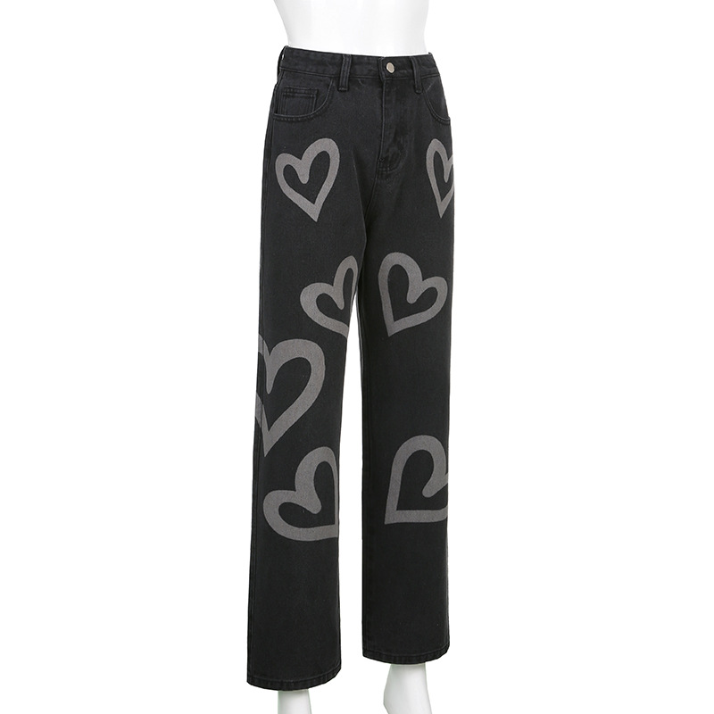 new printing contrast color casual trousers NSLQ47619