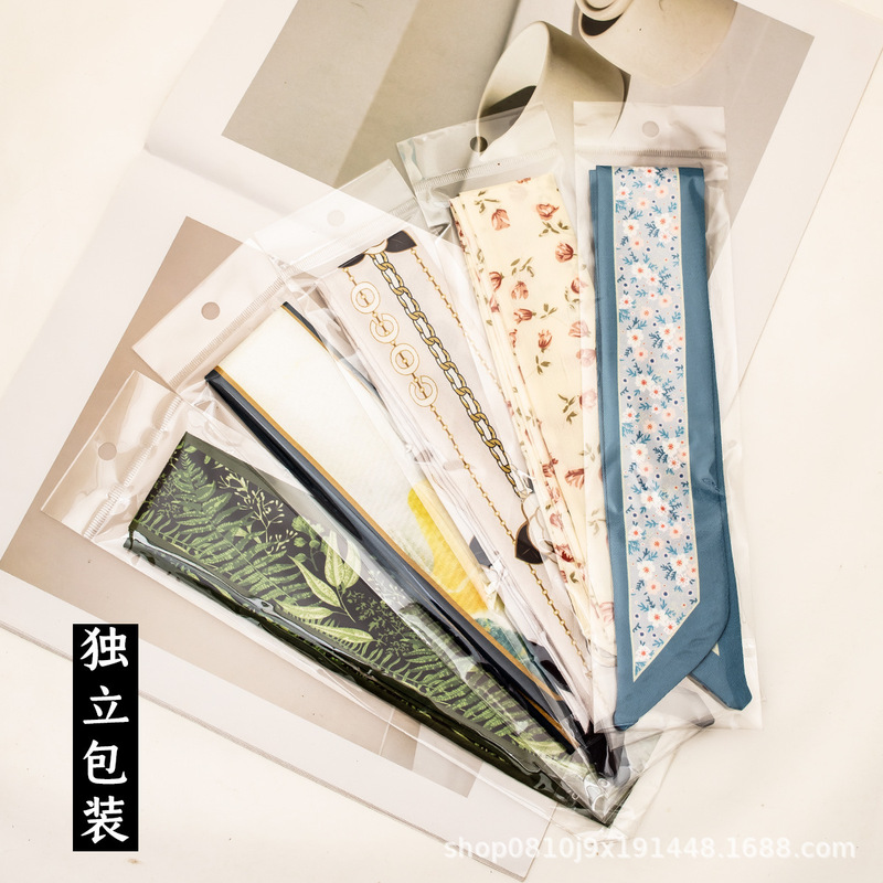 粉红色时尚气质小丝巾女发带夏装饰绑包仿真丝飘带长条领巾工厂|undefined