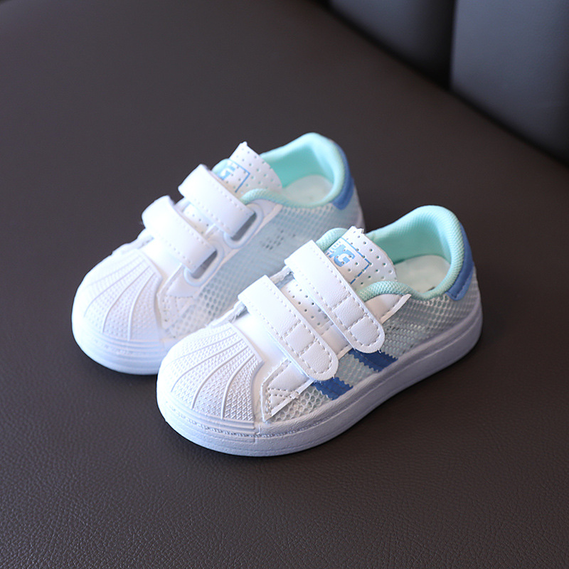 2021 nya barns lilla vita 1-6 år gamla skalbräda för män och kvinnor ihåliga meshskor Mjuk sula Babysport_voghion.com