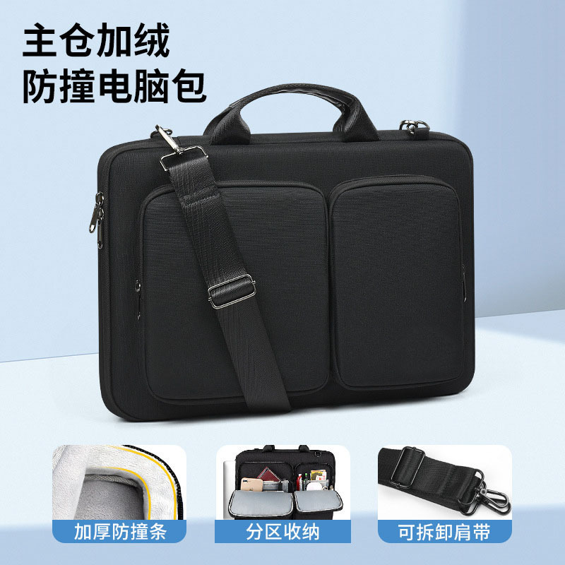 跨境商务手提电脑包高级感笔记本单肩包适苹果联想华为16寸斜挎包
