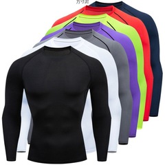 Men's Training Base Layer Top, Long Sleeve, Breathable, Quick-Drying, Casual Tight Fitting, Elastic Shaping T-shirt Factory