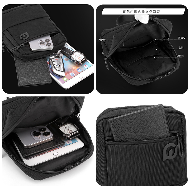 WEPOWER nuevo tipo de bolso de pecho simple, bolso de hombro de hombre, bolso de hombro de gran capacidad, bolso de hombro casual