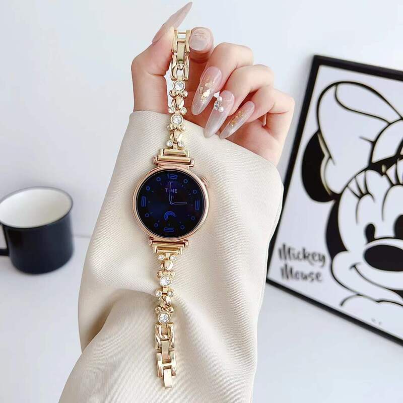 For Huawei Gt4 Strap watch4pro Watch GT3 Strap Women Samsung Watch Strap Cute Metal Chain