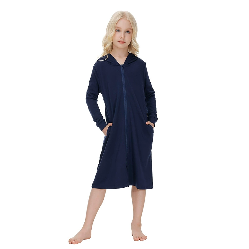  Cartoon demi-season comfortable pijama for men and women with zipper, long bathrobe, European style, for teenagers