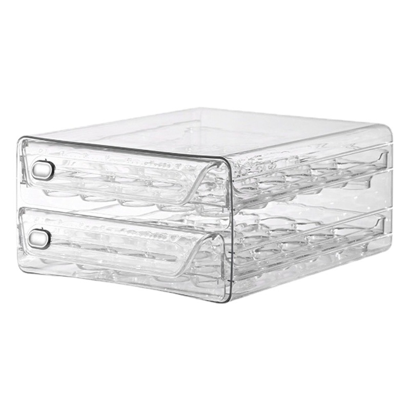 Caja de almacenamiento de huevos refrigerador caja de huevos de cocina crujiente especial transparente multi-Especificación de doble capa cajón caja de huevos