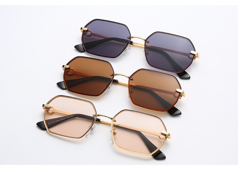 New Fashion Polygonal Metal Frame Ladies Sunglasses display picture 4